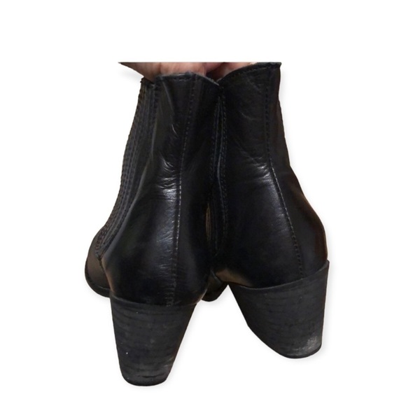 musse & Cloud Black Leather  Pull-on Ankle Boots Size 37 - Picture 3 of 8